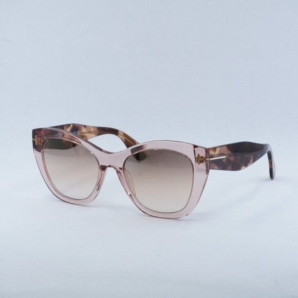 Tom Ford Cara FT0940 72G Sunglasses Transparent Pink/Havana Frame, Brown Lenses - Picture 1 of 10